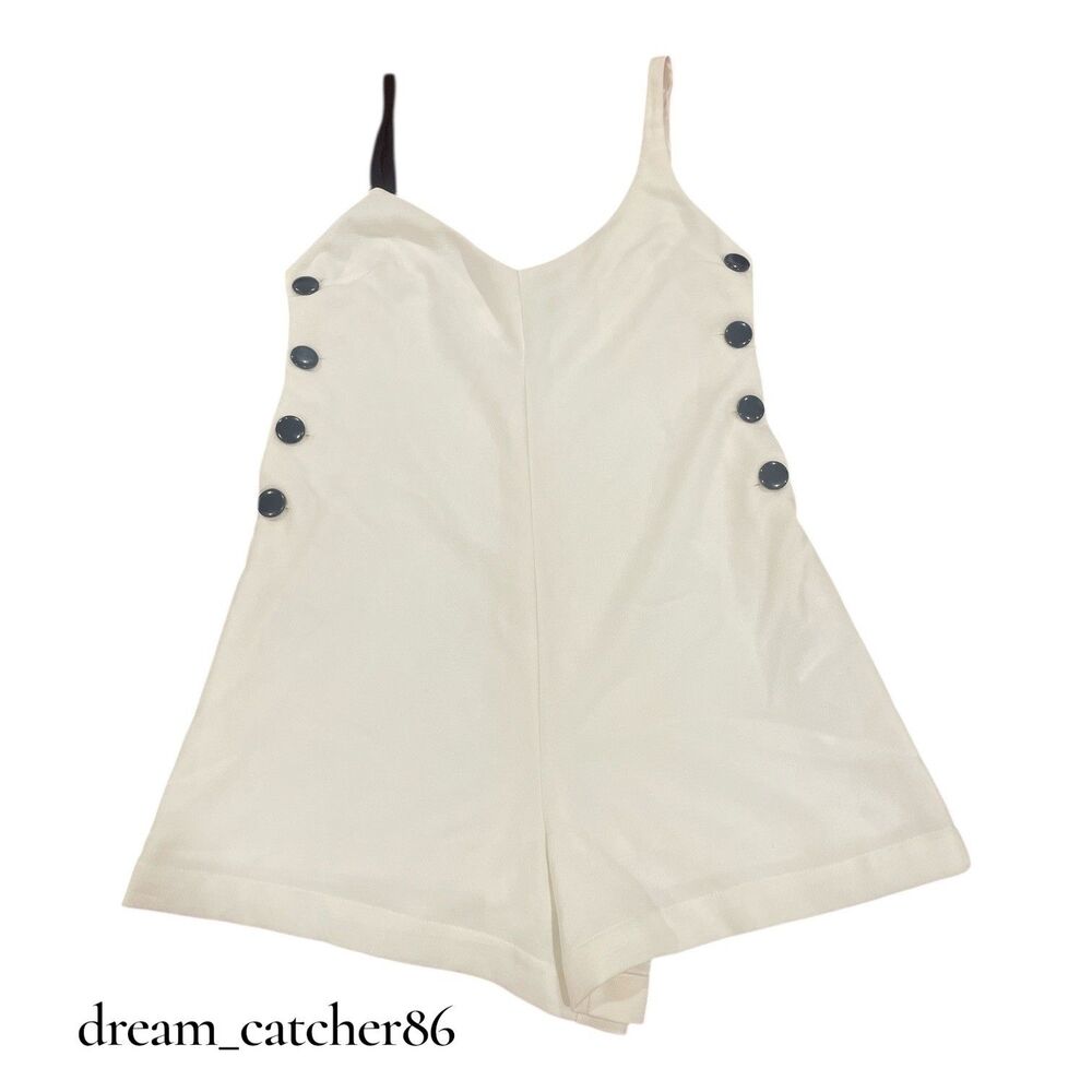 ZARA CREAM TRAFALUC COLLECTION SHORT SUMMER JUMPSUIT SIZE S